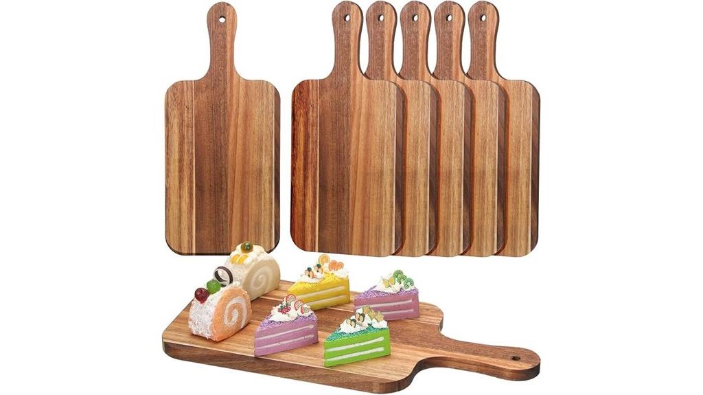 set of six wooden boards