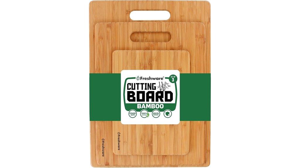 set of three bamboo boards