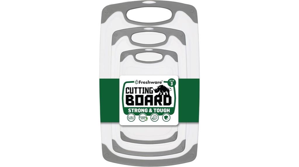 set of three plastic cutting boards