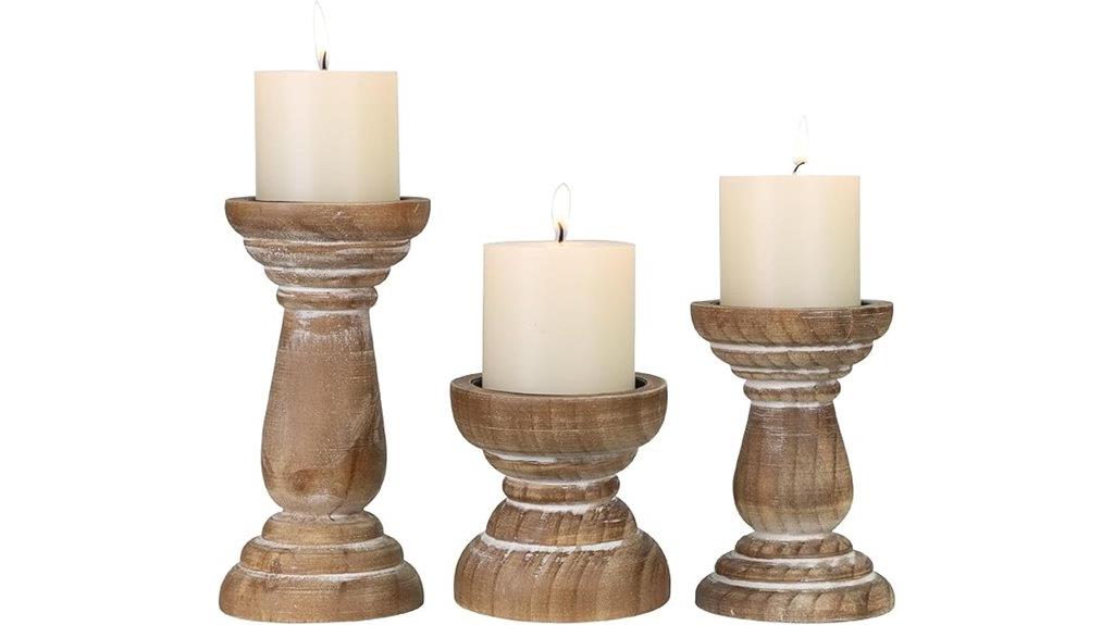 set of three rustic holders