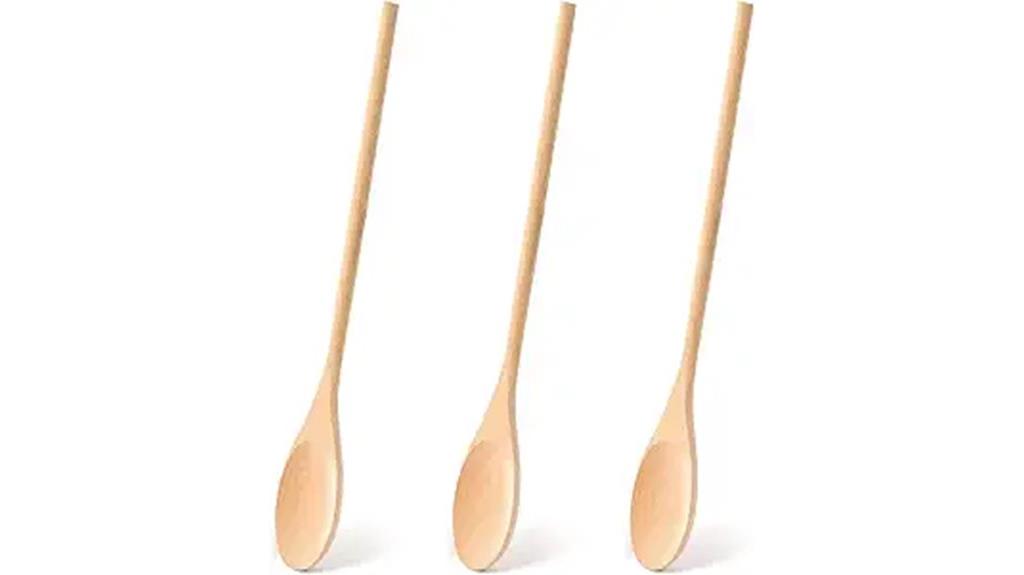 set of three wooden spoons