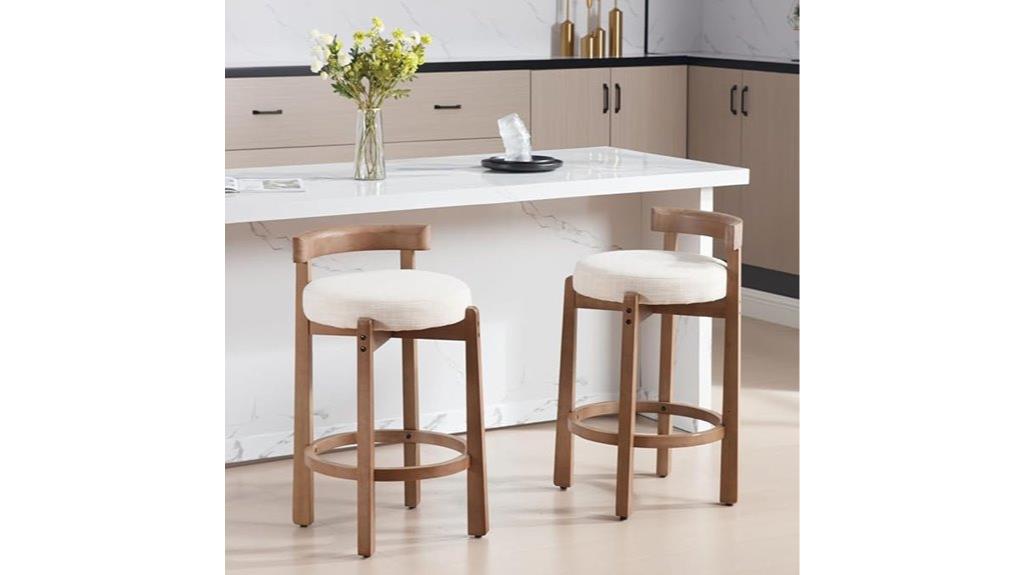 set of two linen bar stools