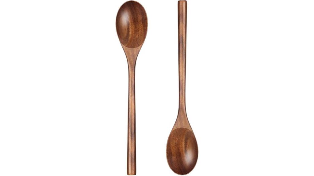 set of two wooden spoons