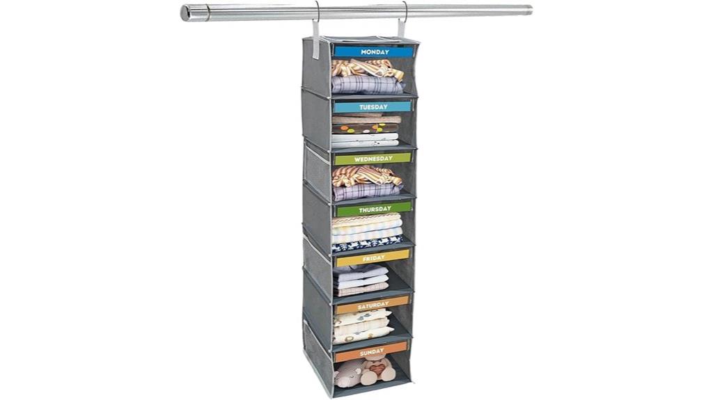 seven shelf hanging closet organizer