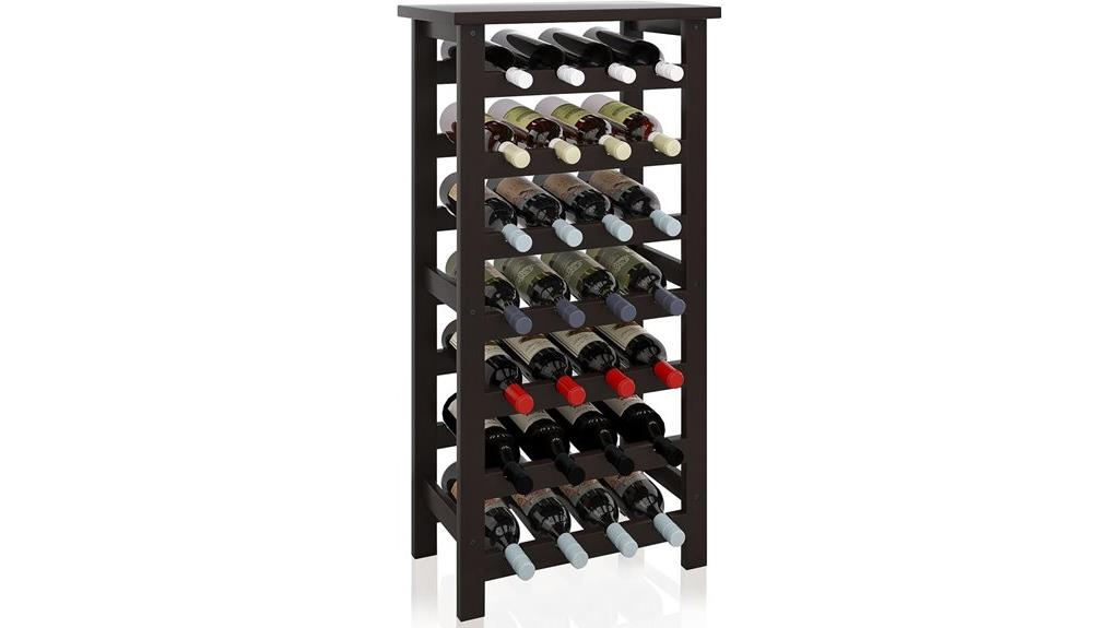 seven tier bamboo wine rack