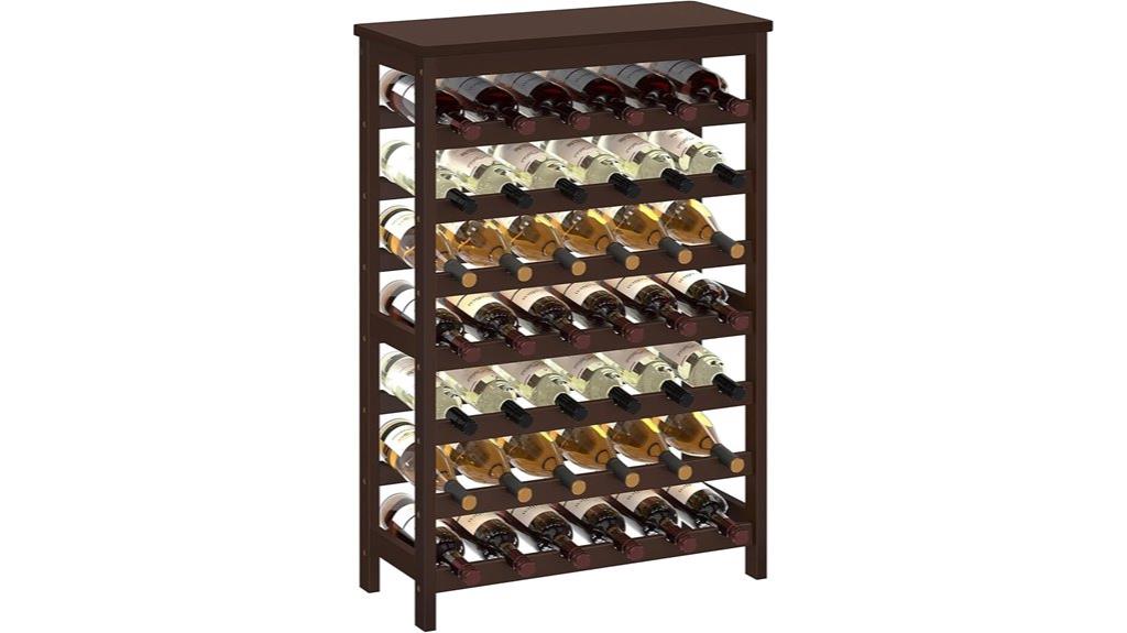 seven tier bamboo wine rack