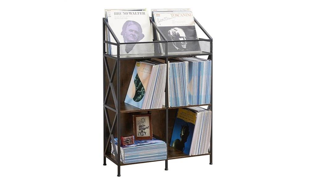 six grid vinyl record organizer