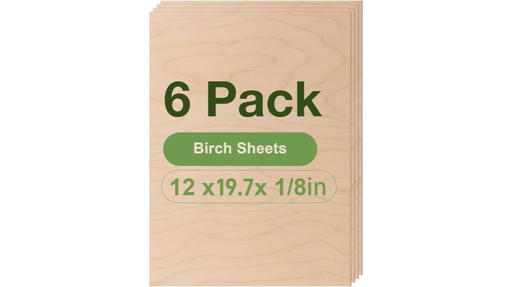 six maple plywood sheets