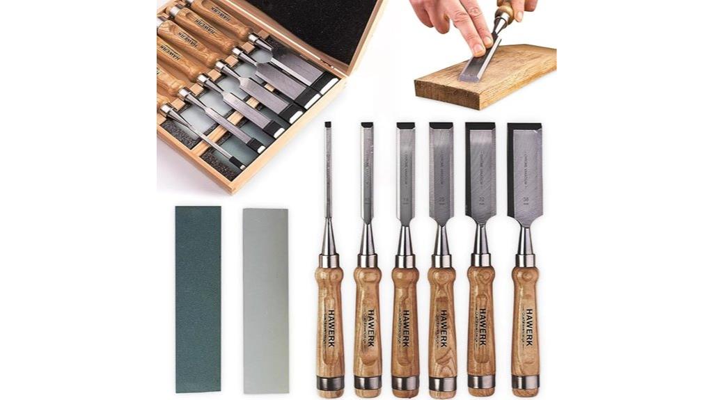 six piece wood chisel set