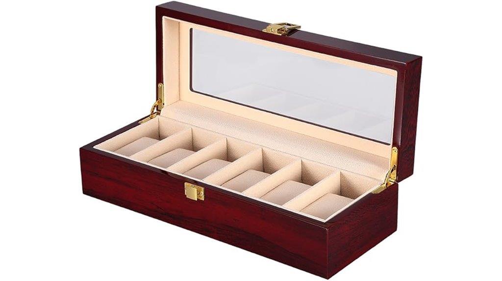 six slot glass watch box