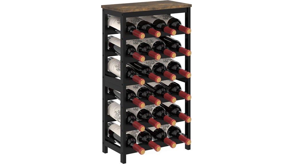 six tier bamboo wine rack
