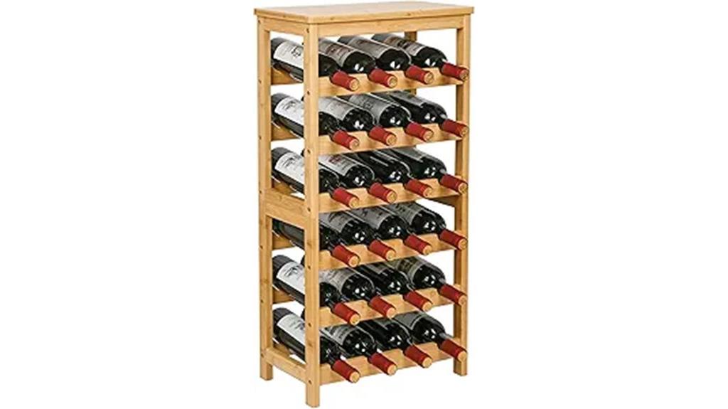 six tier bamboo wine rack