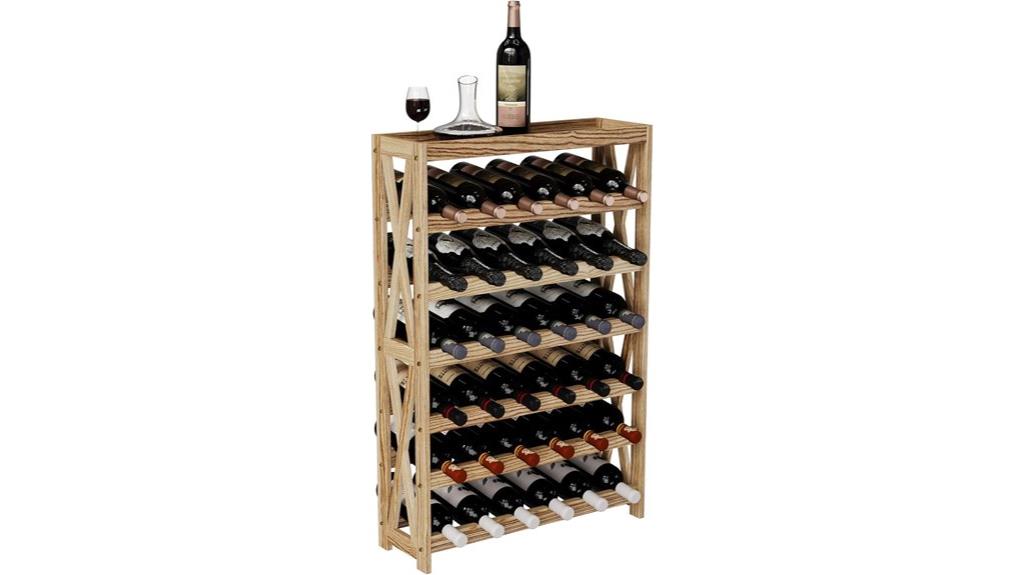 six tier solid wood rack