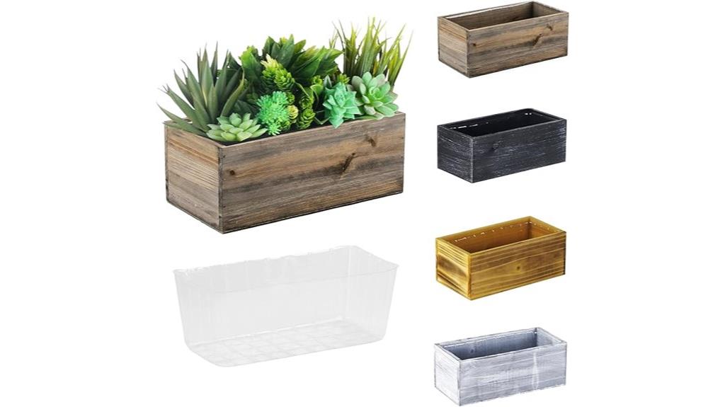 small natural brown wooden planter