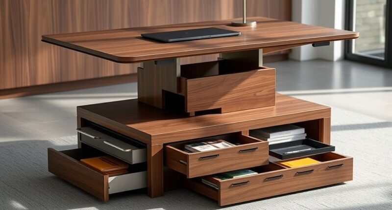 smart storage for foldable tables