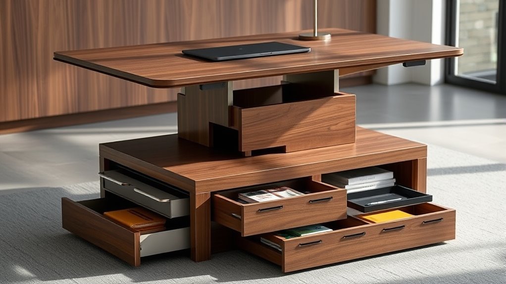 smart storage for foldable tables