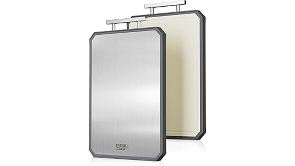 snowy stainless steel board