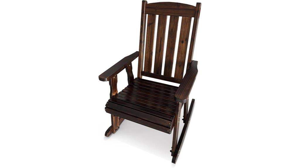 solid fir wooden rocking chair