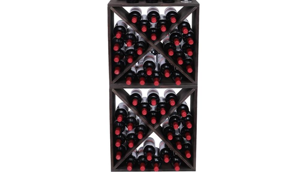 solid wood countertop wine rack