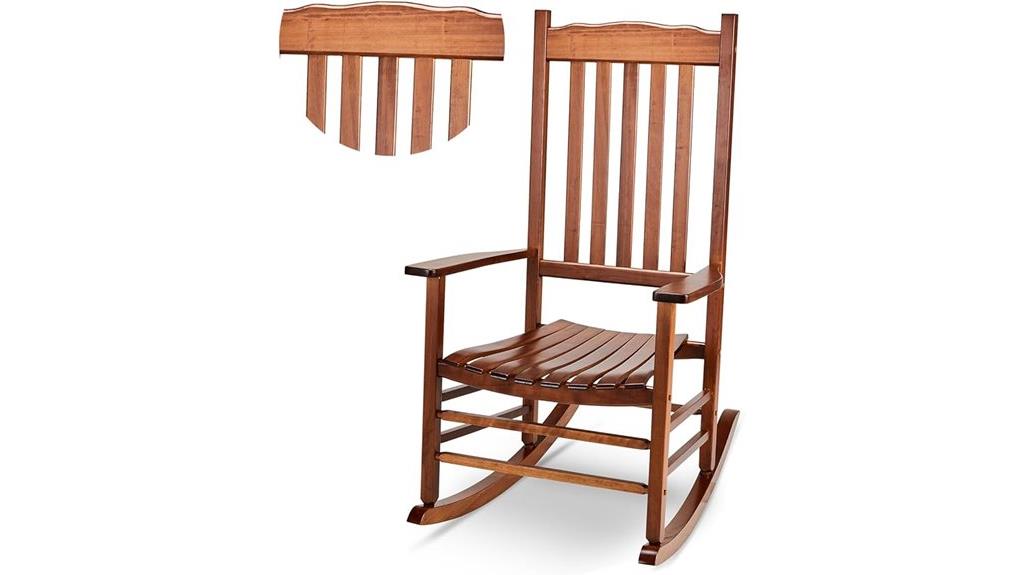 solid wood high back rocker