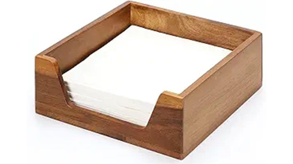square wooden napkin dispenser