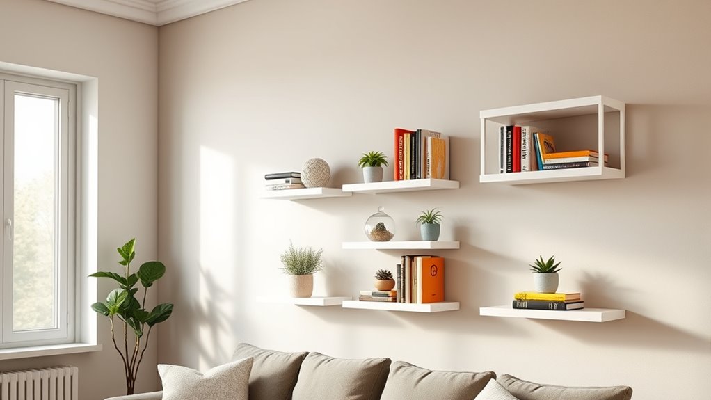 stylish space saving shelves