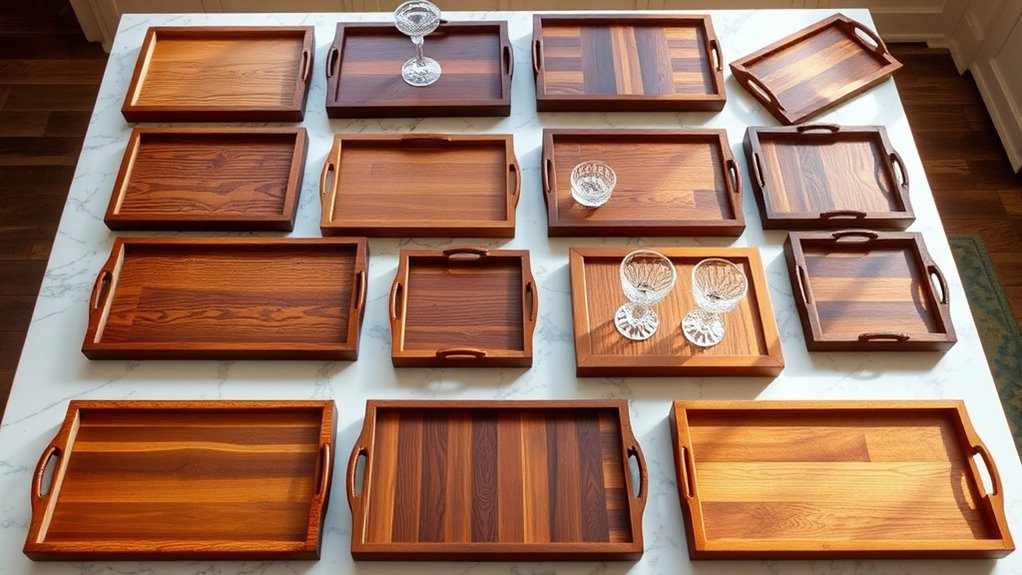 stylish wooden serving trays