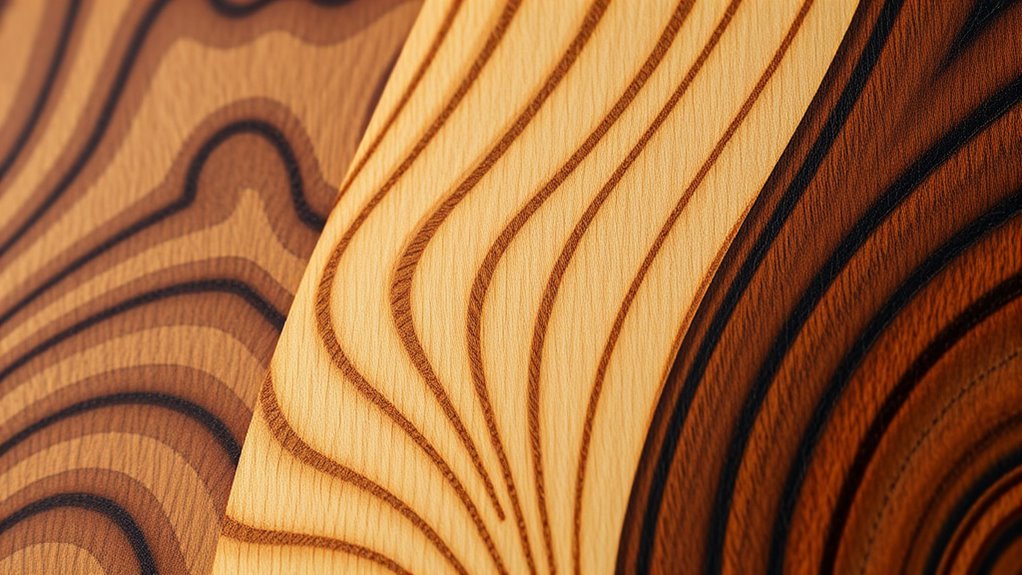 swirling symmetrical grain patterns