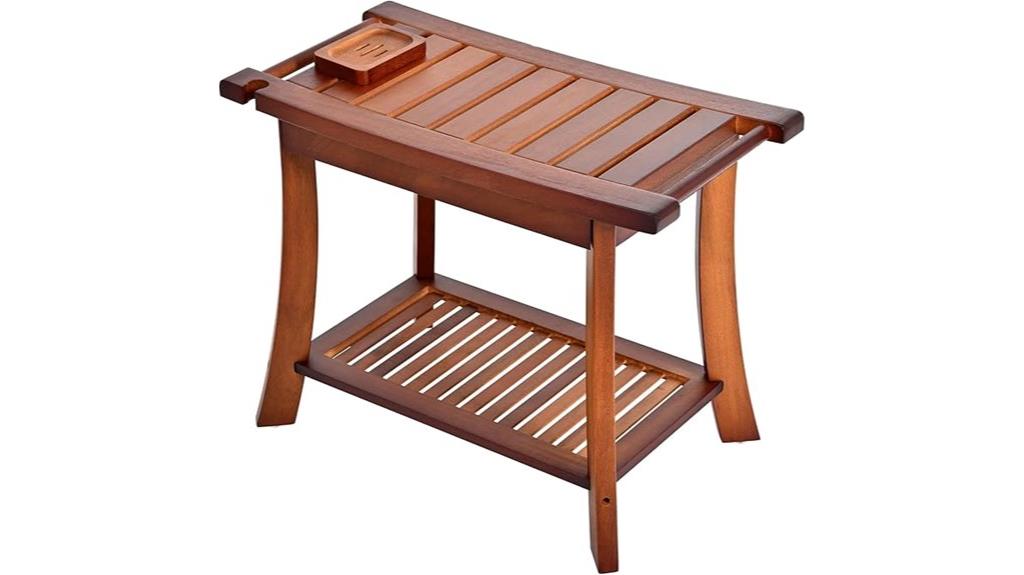 teak bathroom shower stool