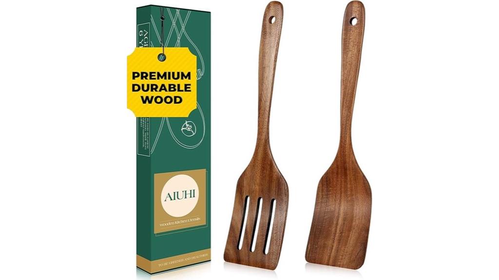teak wood cooking spatula