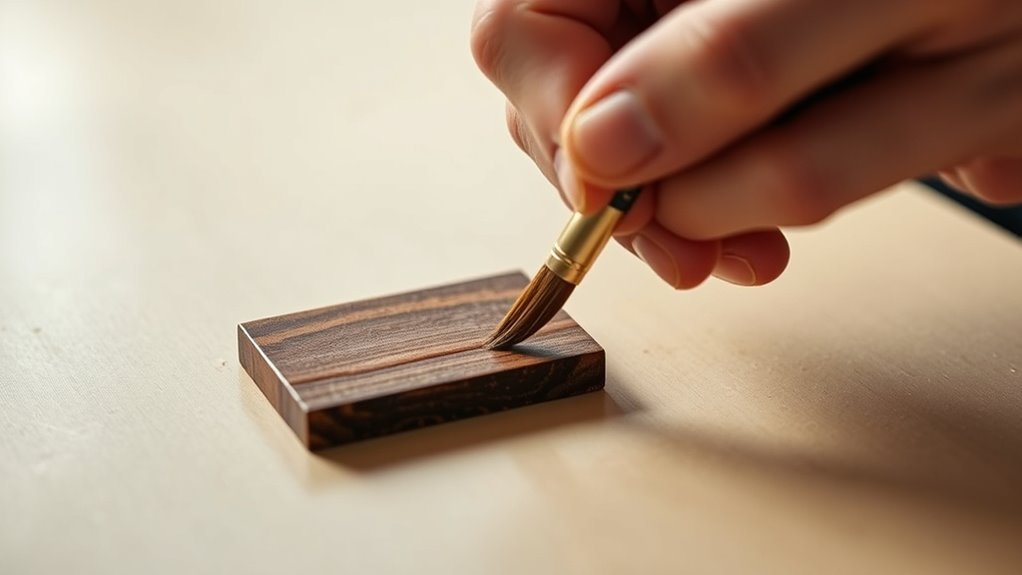 test stain on sample area