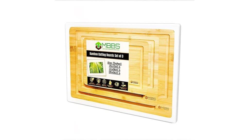 three piece bamboo board set