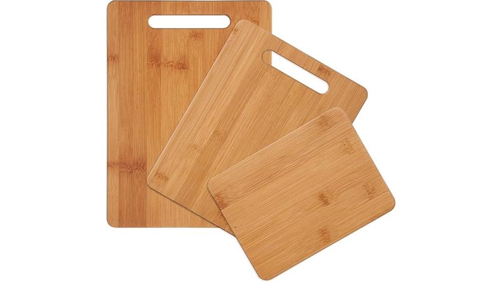 three piece wood cutting boards