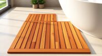 top wooden bath mats