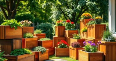top wooden garden planters