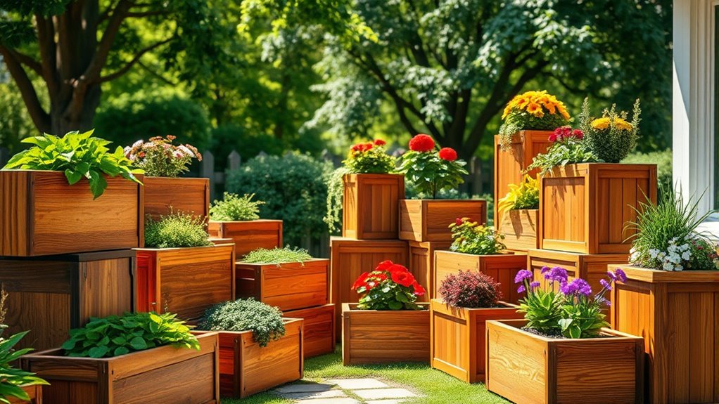 top wooden garden planters