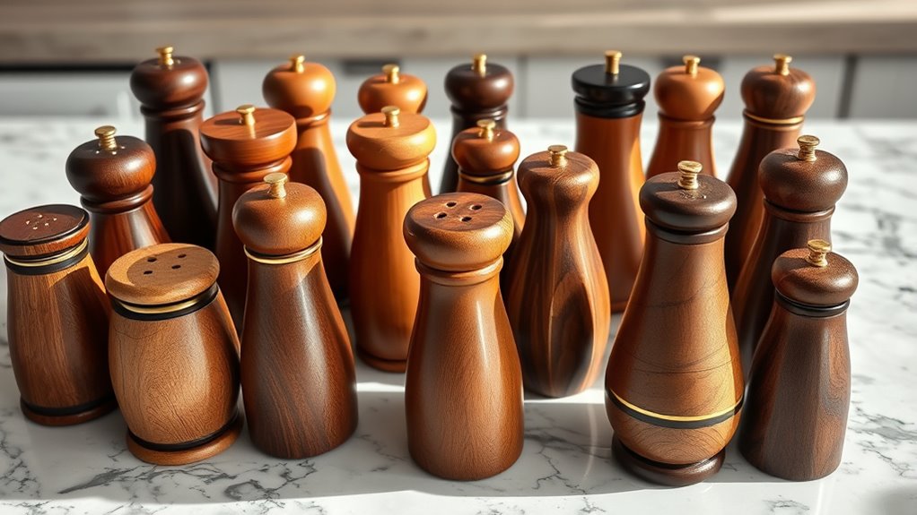 top wooden salt pepper shakers
