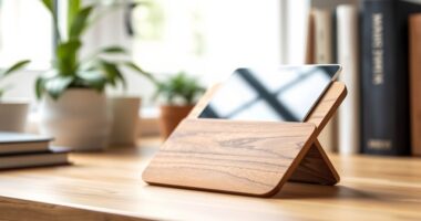 top wooden tablet holders