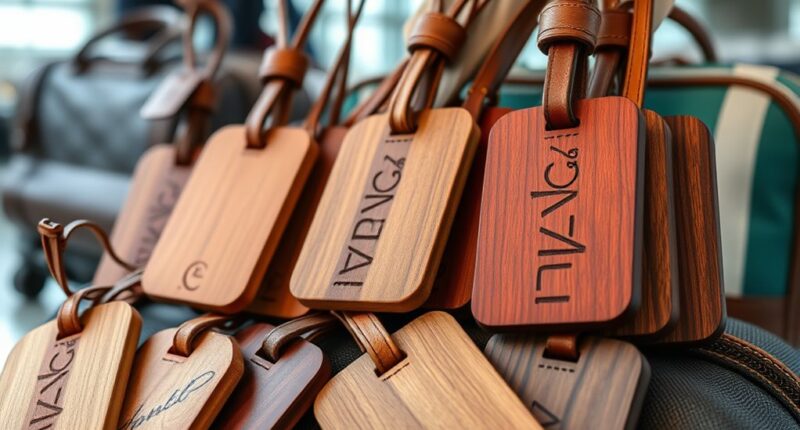 top wooden travel tags