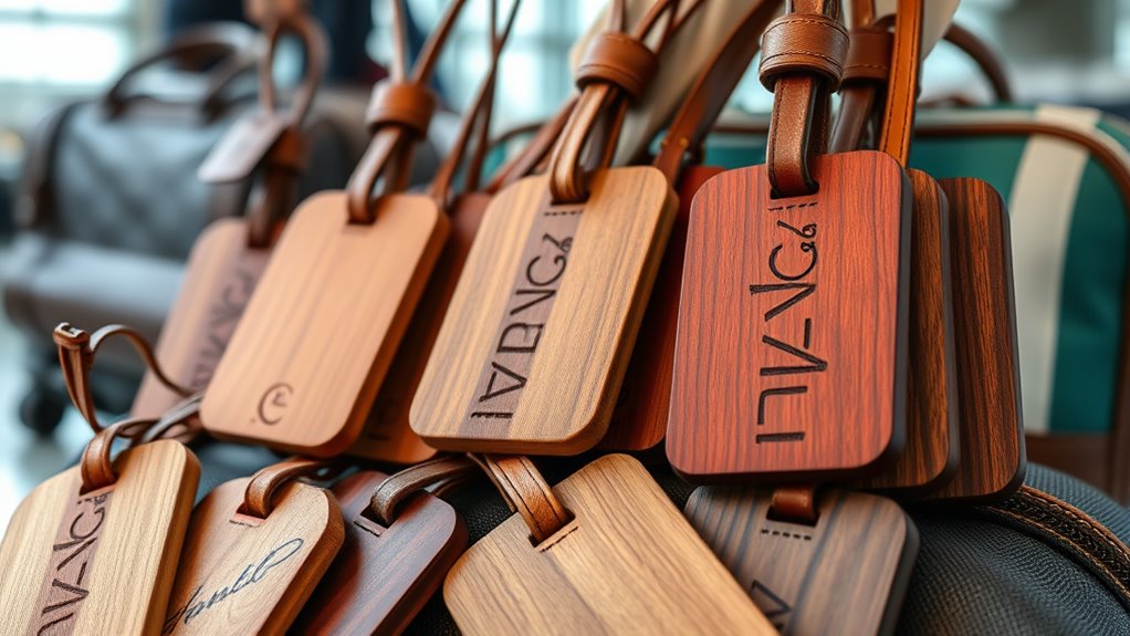 top wooden travel tags