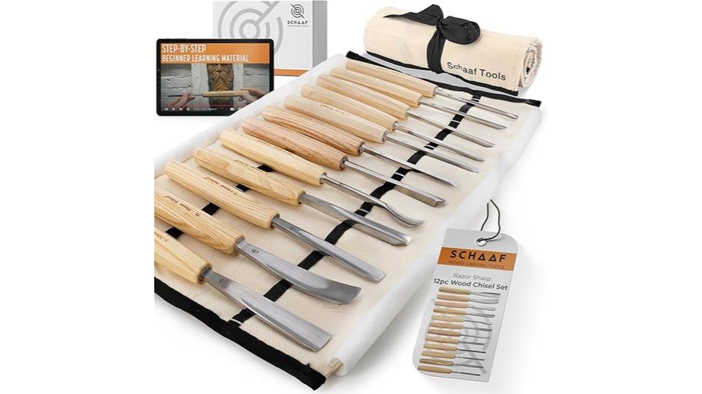 twelve piece wood carving set