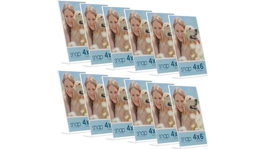 twelve transparent acrylic frames