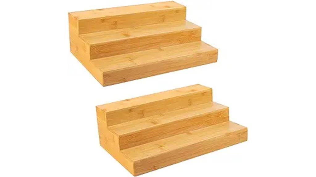 two pack bamboo spice racks