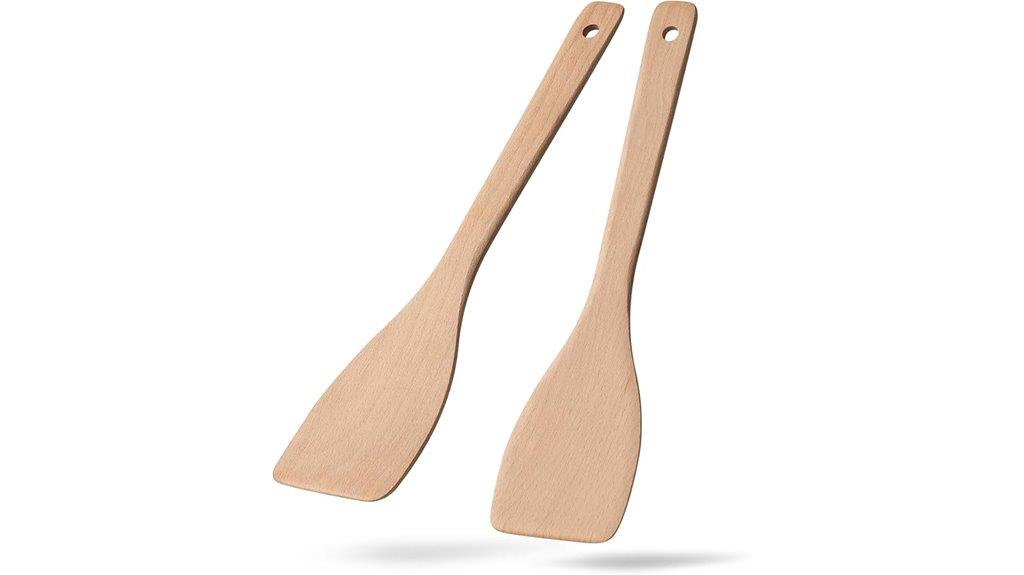 two wooden cooking spatulas