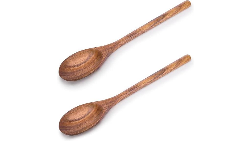 two wooden cooking spoons
