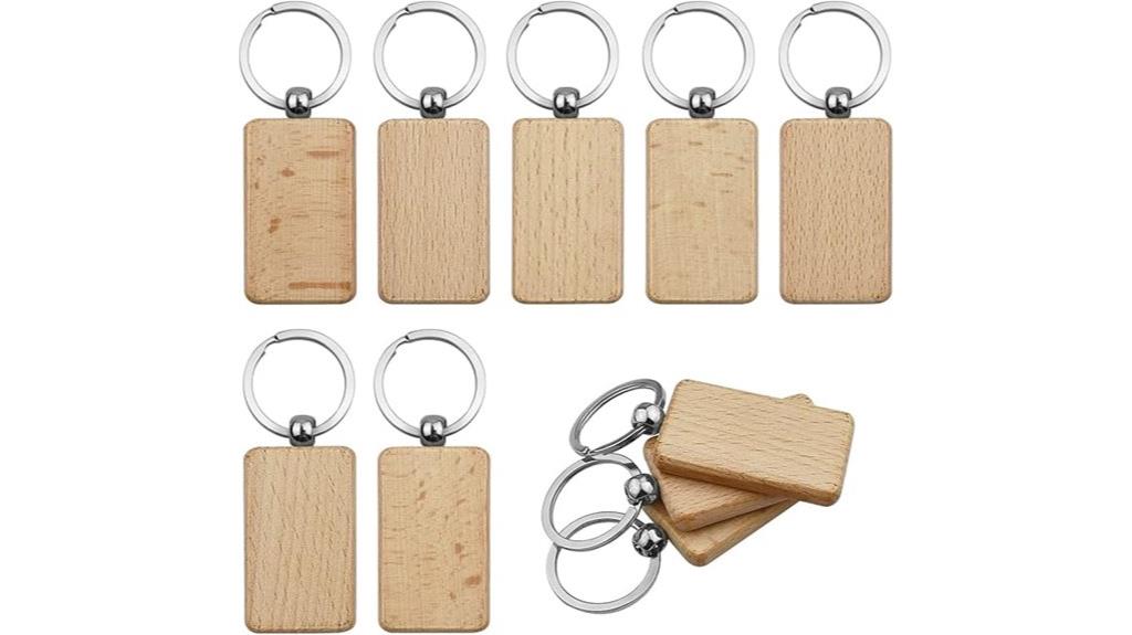 unfinished wooden keychains pack
