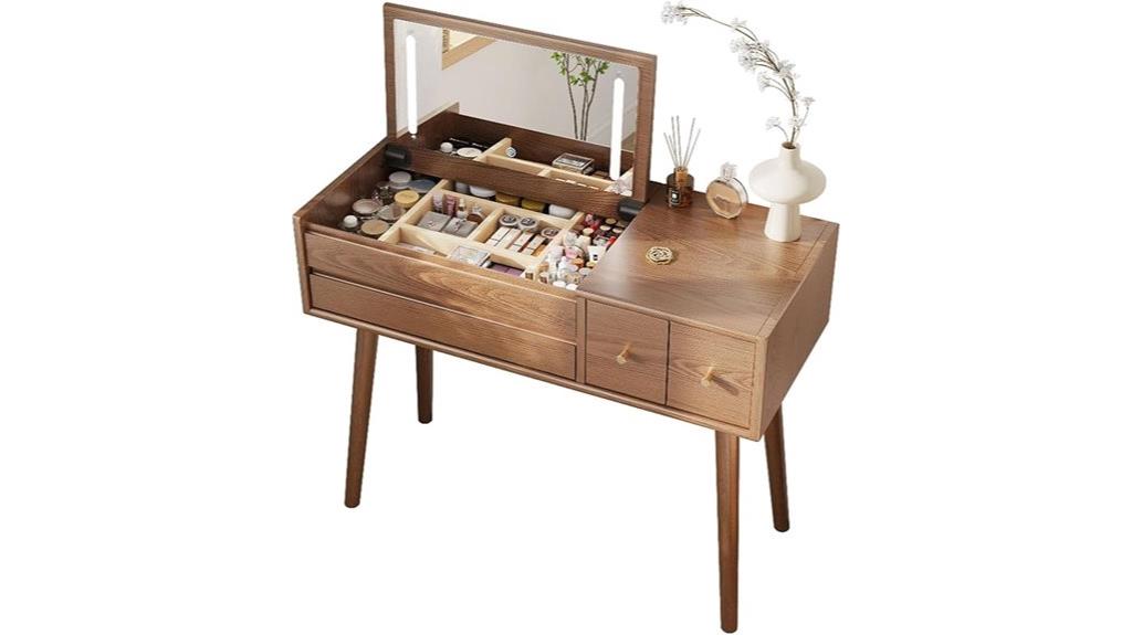 vanity with adjustable lighting
