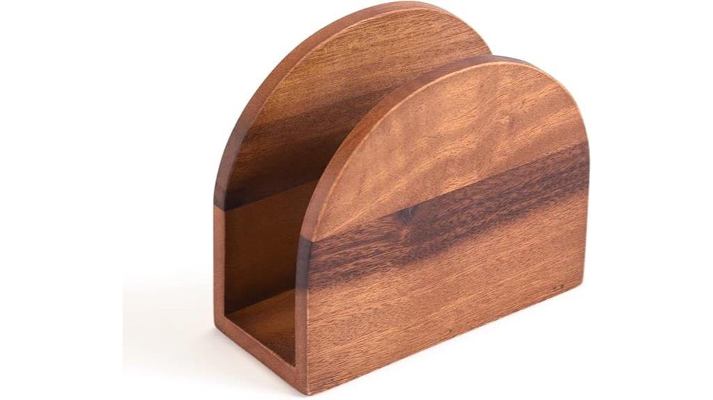 vertical acacia wood holder