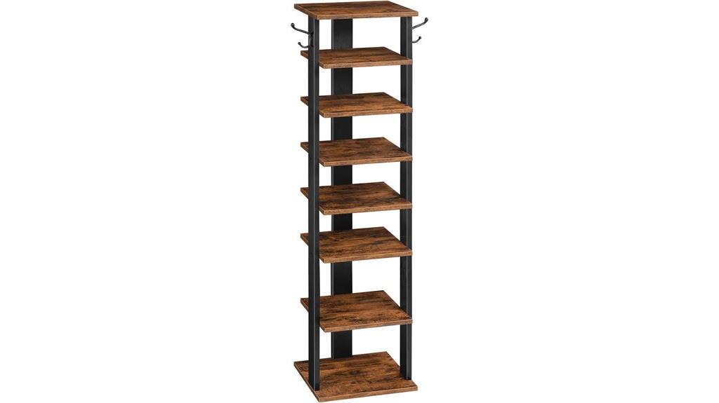 vertical wooden shoe organizer