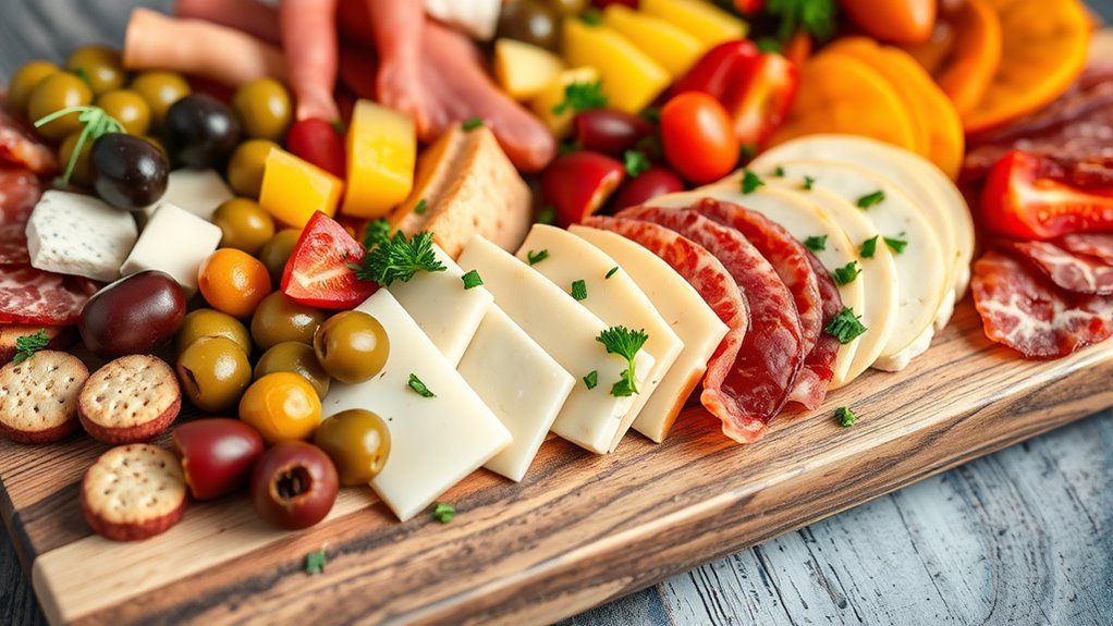 vibrant cheese charcuterie arrangement